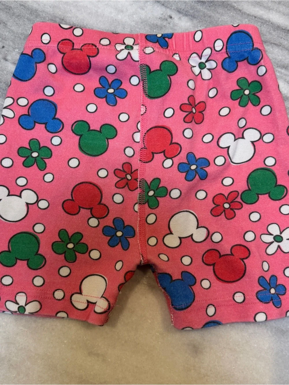 Hanna Andersson Disney Size 5 Pink Mickey Floral Short Sleeve Shorts Pajama Set